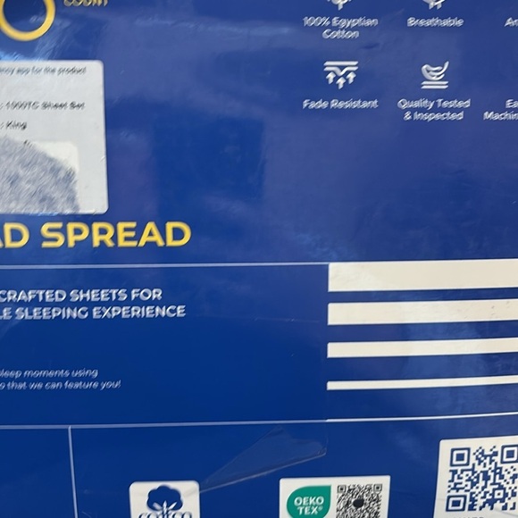 THREAD SPREAD 100% Egyptian Cotton Sheets Set King - 1000 High Thread- Sea Foam - Picture 7 of 10